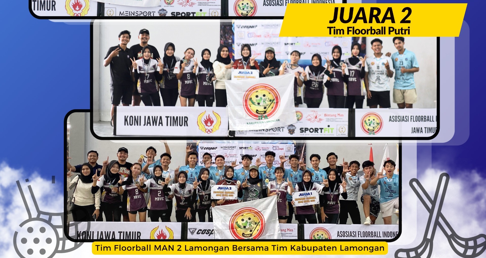 Prestasi Gemilang! Tim Floorball MAN 2 Lamongan Borong Juara di Kejurprov Jawa Timur 2026